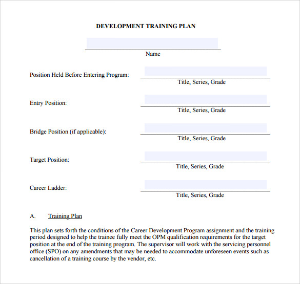 development training plan