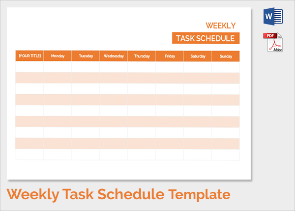 weekly task schedule template