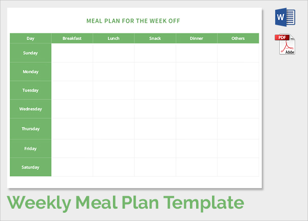 weekly meal plan template