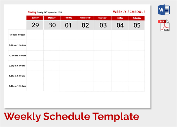 weekly schedule template