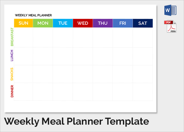 weekly meal planner template