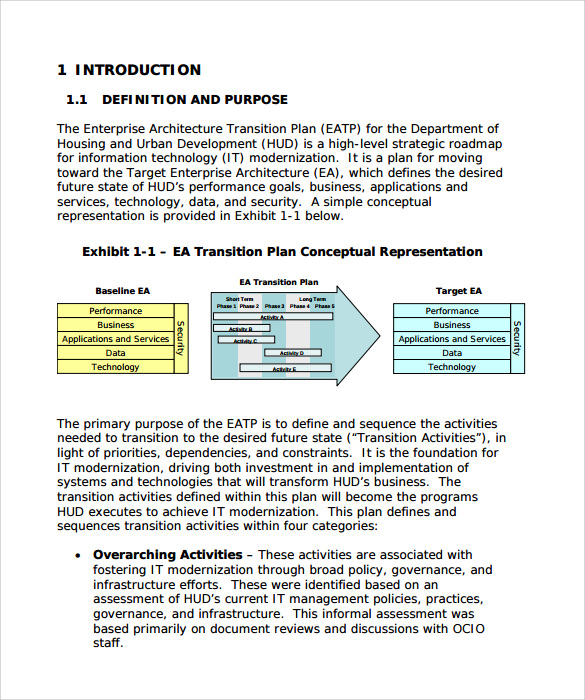 free transition plan template