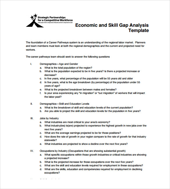 economic gap analysis template