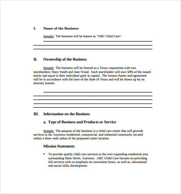 business plan examples pdf