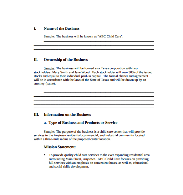 sample business plan download pdf