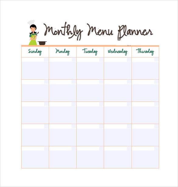 Weekly Meal Planner Template Word