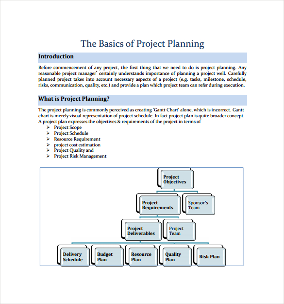basic project plan template