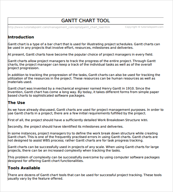 sample gantt chart template