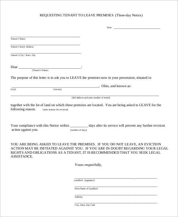 3 day eviction notice template