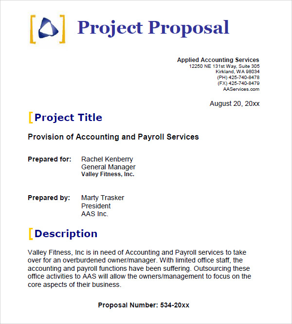 accounting project proposal template