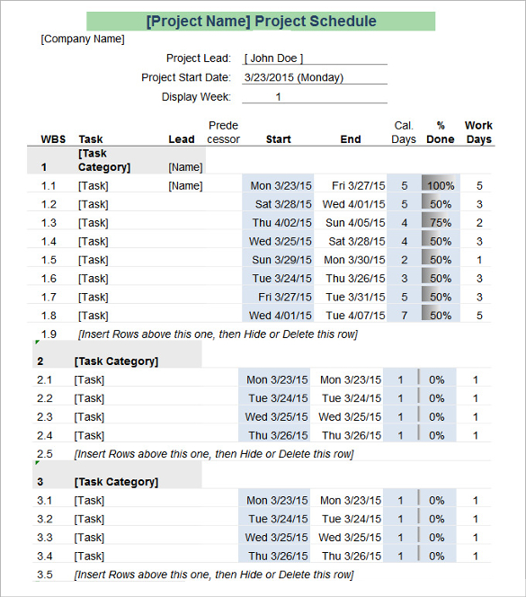 business project daily schedule template1