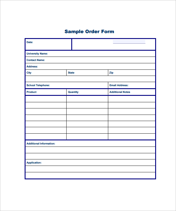 printable order form template1