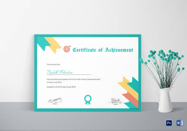 archery achievement certificate template