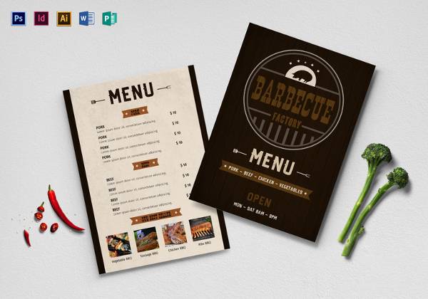 FREE 32+ Sample Menu Cards Templates in PSD | PDF | MS Word | AI | Apple Pages | Publisher