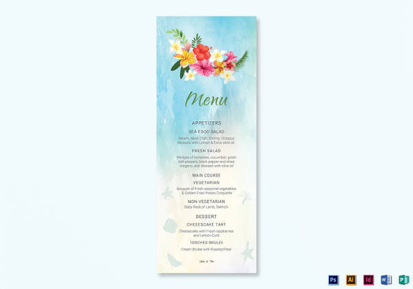 printable business templates free for card word PSD FREE 37 Word Menu Sample  PDF Cards  in    Templates