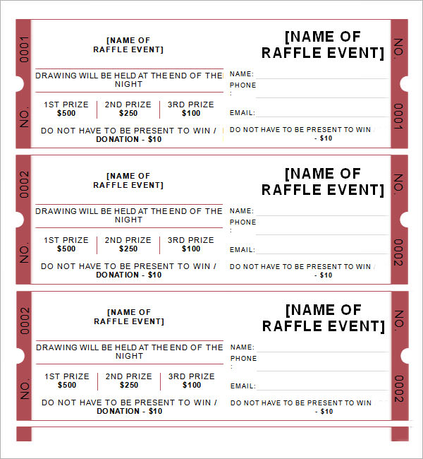 Free Printable Raffle Tickets Pdf