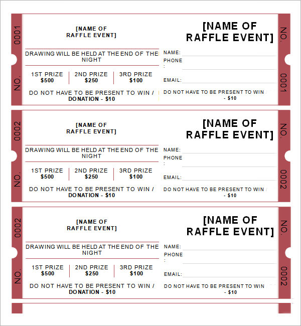 14 Raffle Ticket Templates Free Word Excel PDF Formats Samples 
