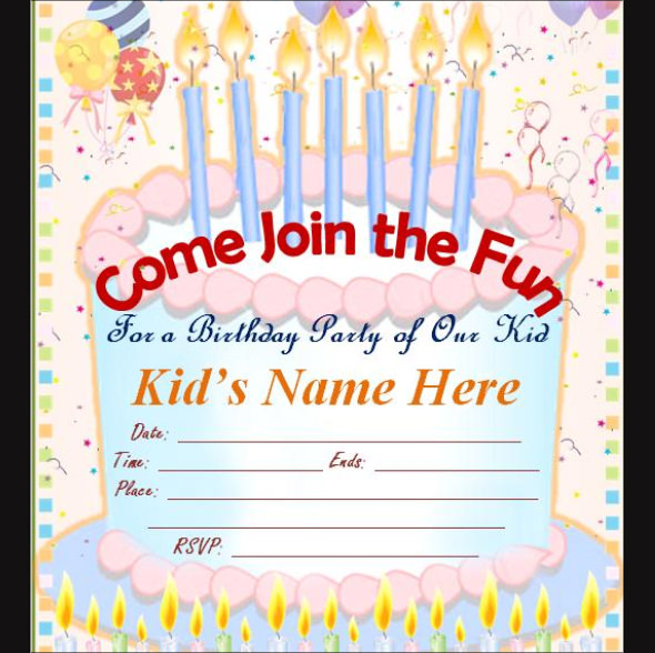 Birthday Invitation Editable Templates 2