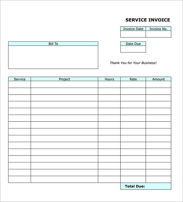 service invoice template pdf