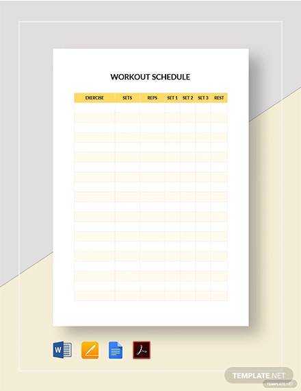 FREE Workout Schedule Template - Download in Word, Google Docs