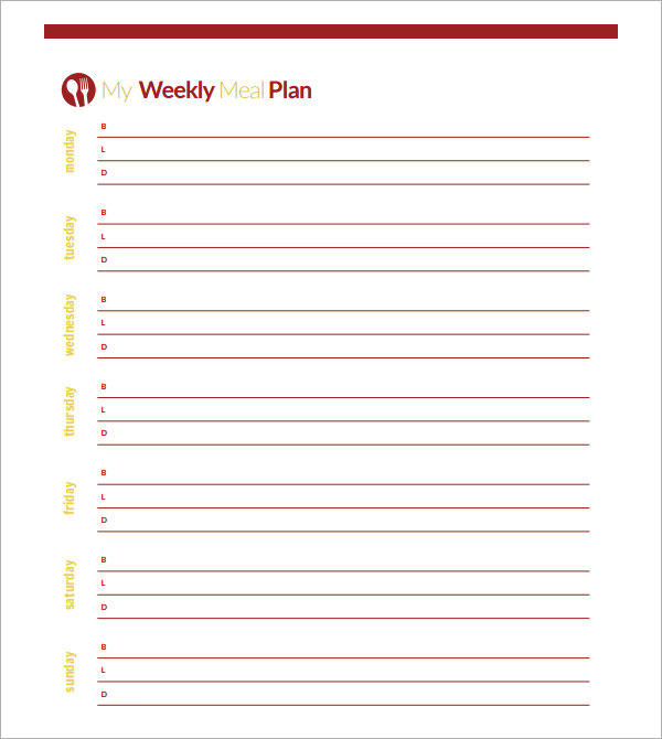 blank weekly menu plan template