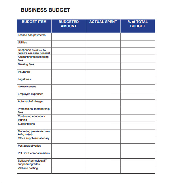 FREE 16 Sample Business Budget Templates In Google Docs Google Sheets Excel MS Word