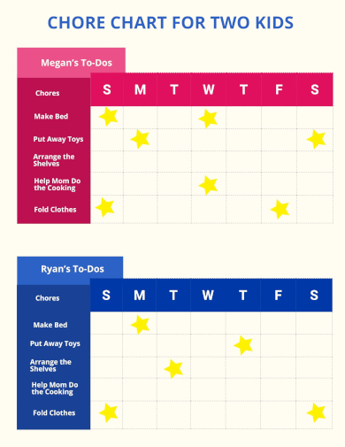 chore chart for two kids template
