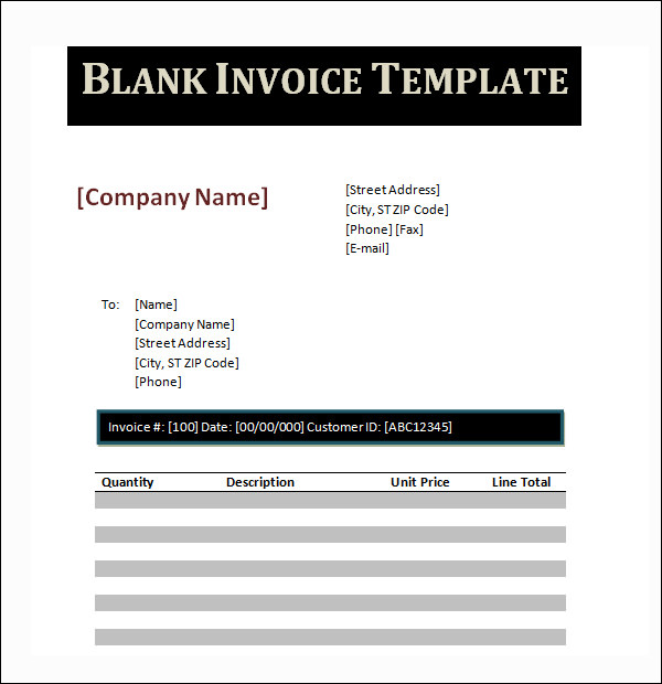 invoice format in ms word