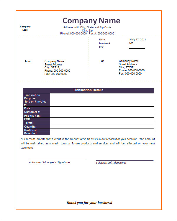 FREE 47 Sample Blank Invoice Templates In Word