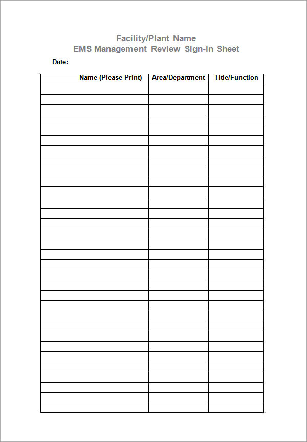 FREE 32+ Sample Sign In Sheet Templates in PDF MS Word Apple Pages