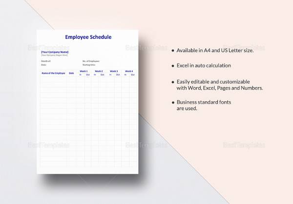 employee schedule template3