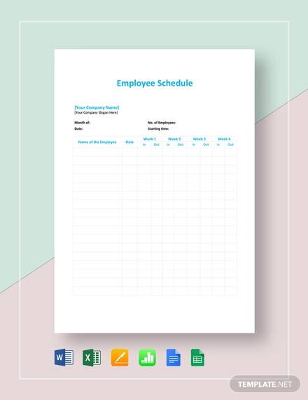 employee schedule template4