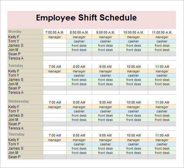 employee shift schedule template google sheets