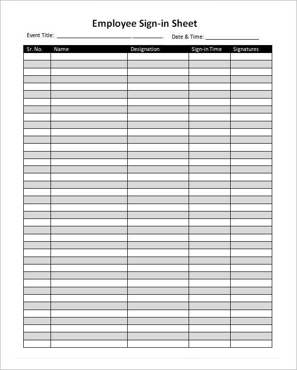 sign in sheet templates for microsoft word