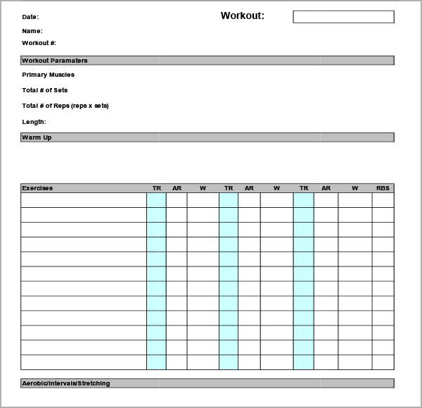 Exercise Program Template Excel