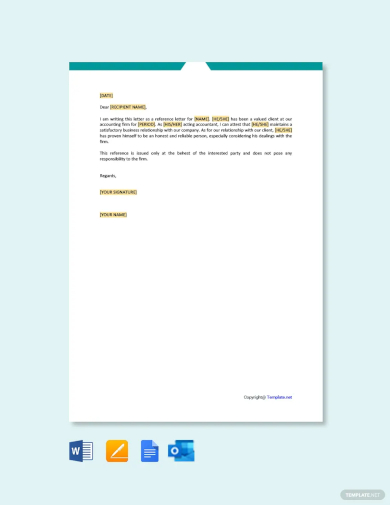 financial reference letter from accountant template