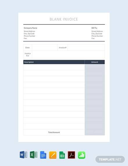 free blank invoice template