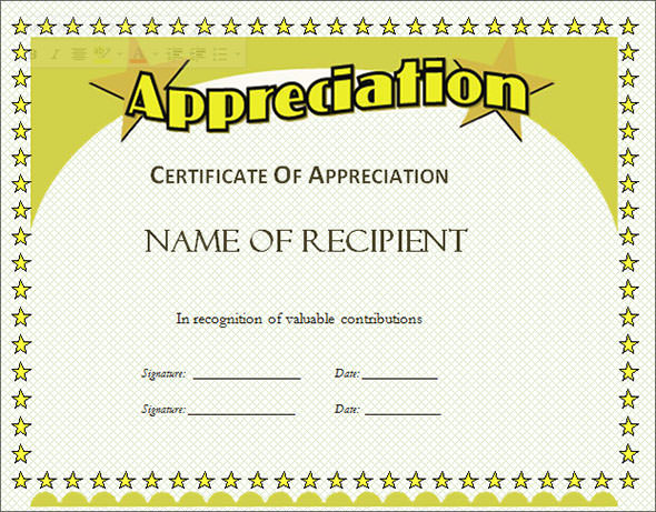 Appreciation Certificate Template Free Download