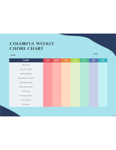 free colorful weekly chore chart