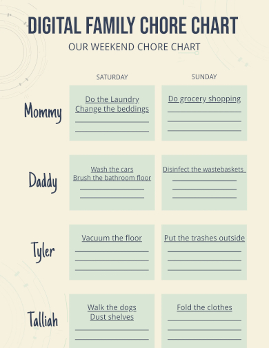 free digital family chore chart