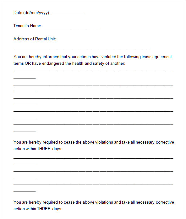 free eviction notice template