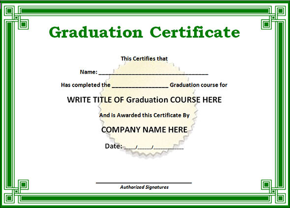 free graduate certificate template