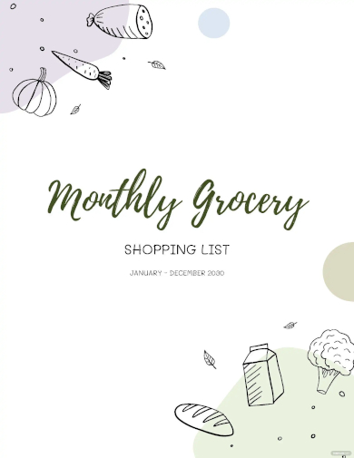 free grocery list template