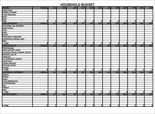 free home budget template pdf