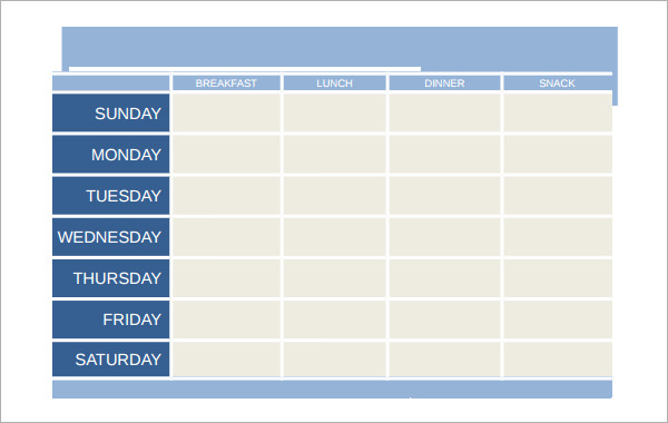 Featured image of post Excel Editable Weekly Meal Planner Template Word