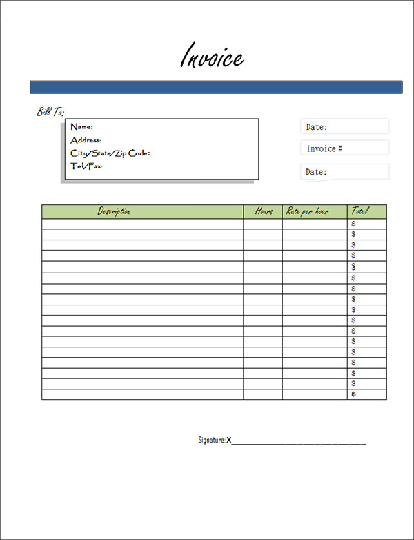 free printable service invoice template1