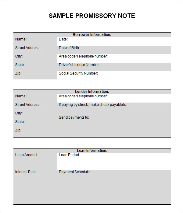 free promissory note