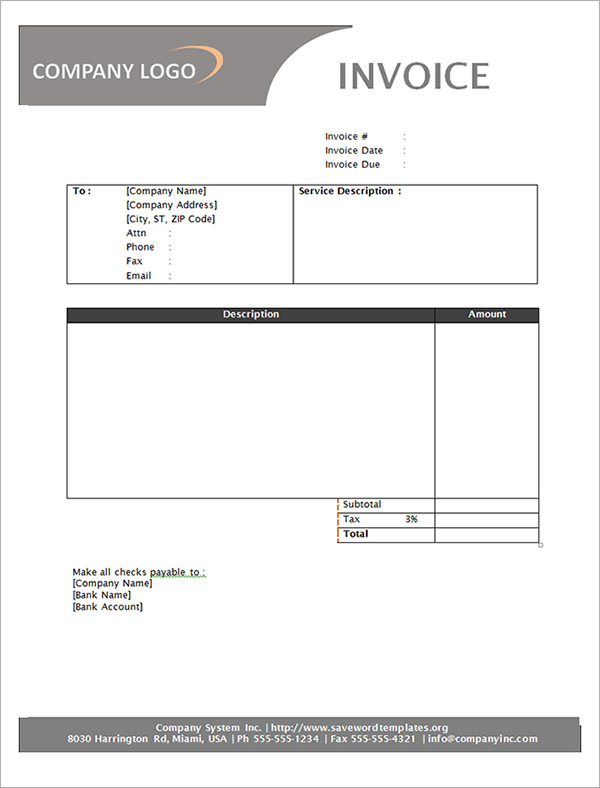 free service invoice download template