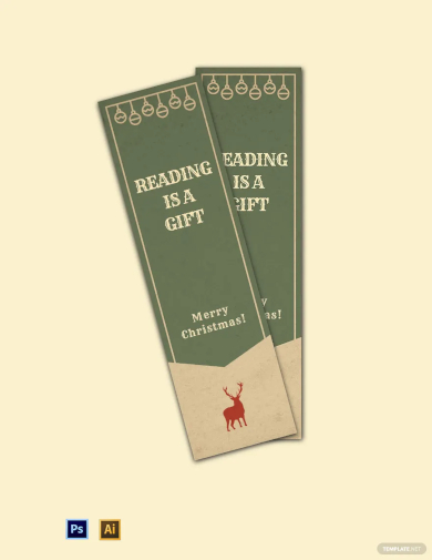 free vintage christmas bookmark template