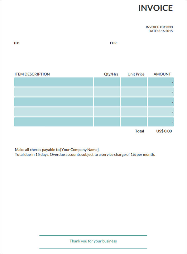 free commercial invoice template pdf